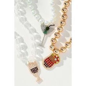 Anthropologie Festive Beaded Drink Charm Necklace